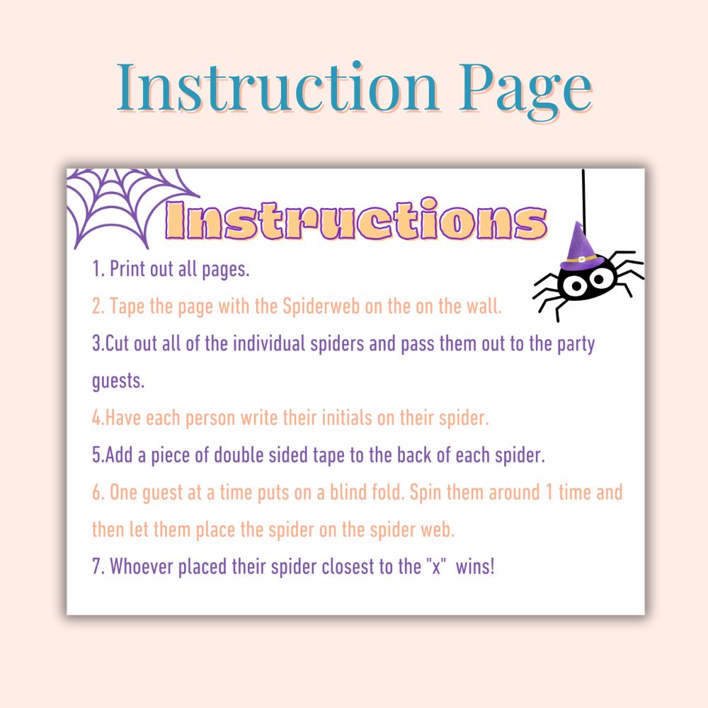 Pin the Spider on the Web – Halloween Party Game