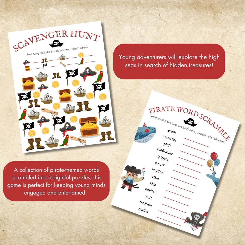 Pirate Birthday Party Game Bundle