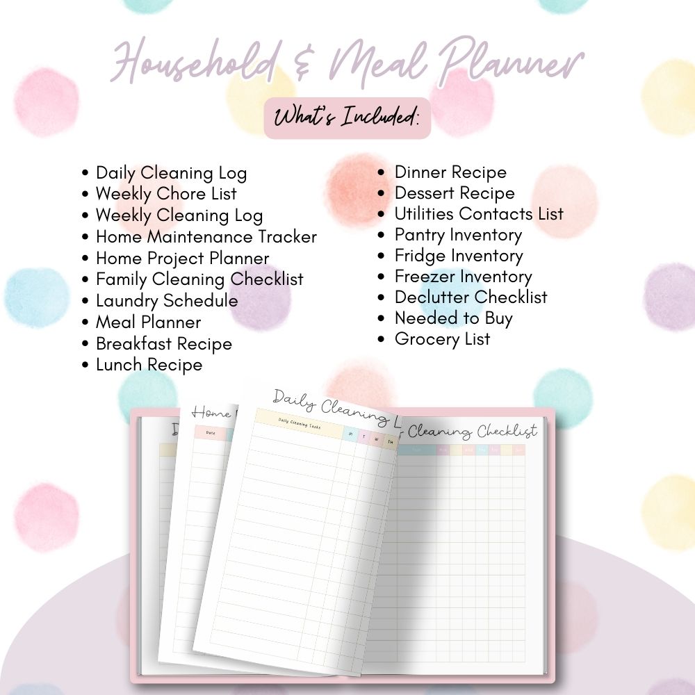 PLR ADHD Planner | Polka Dot Editable Focus & Routine Templates