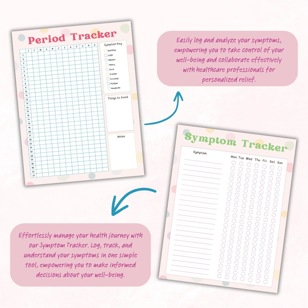 PLR Polka Dot Pain Management Tracker Journal | Journals for health tracking | My Store