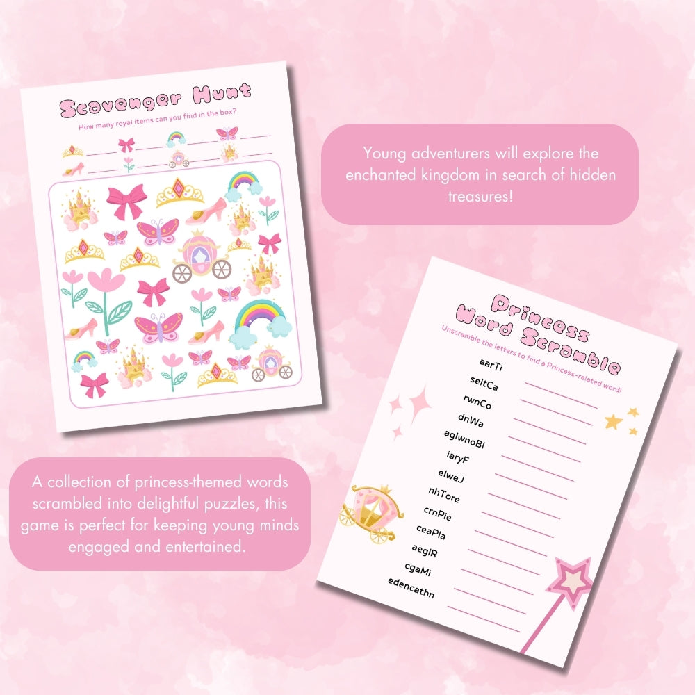 Princess Birthday Party Game Bundle – 13 Printables