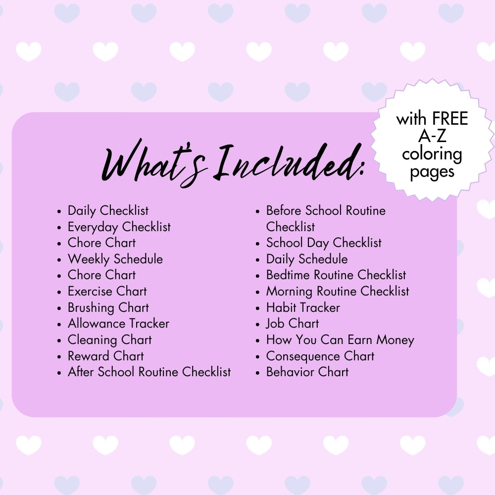 Purple Kids Chore Chart – Fun Printable Organizer