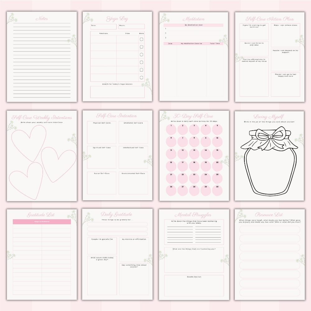 PLR Self-Care Worksheet Set | Journals for personal wellness | My Store