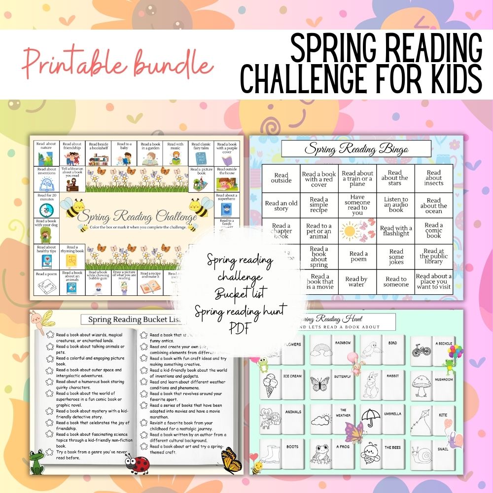 Spring Break Reading Challenge – 13 Page Kids Printable