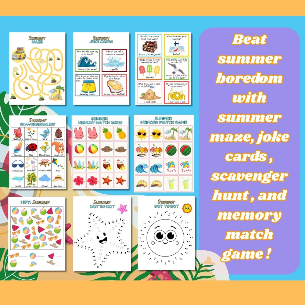 Summer Boredom Buster Pack – 34 Printable Activities
