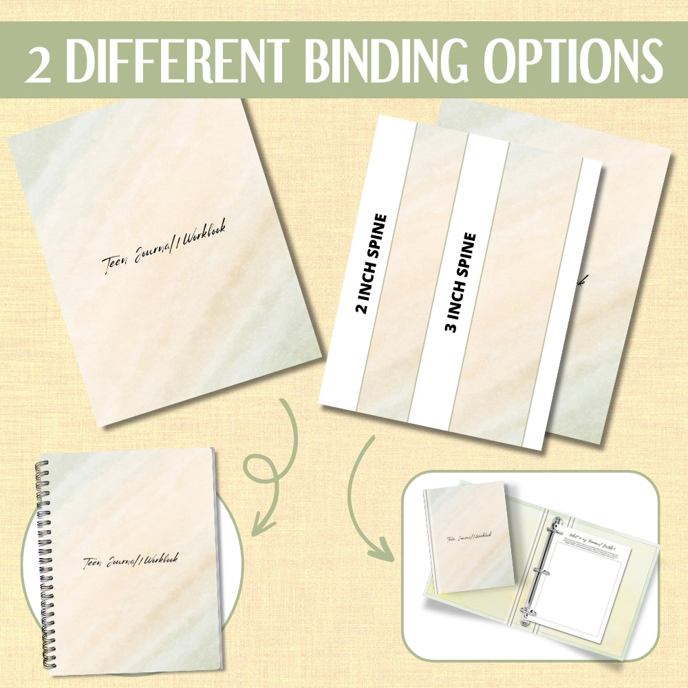 PLR Teen Journal Workbook | Printable Editable Self-Discovery Templates