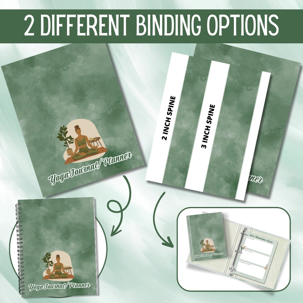 PLR Yoga Journal & Planner | Printable Editable Wellness Templates