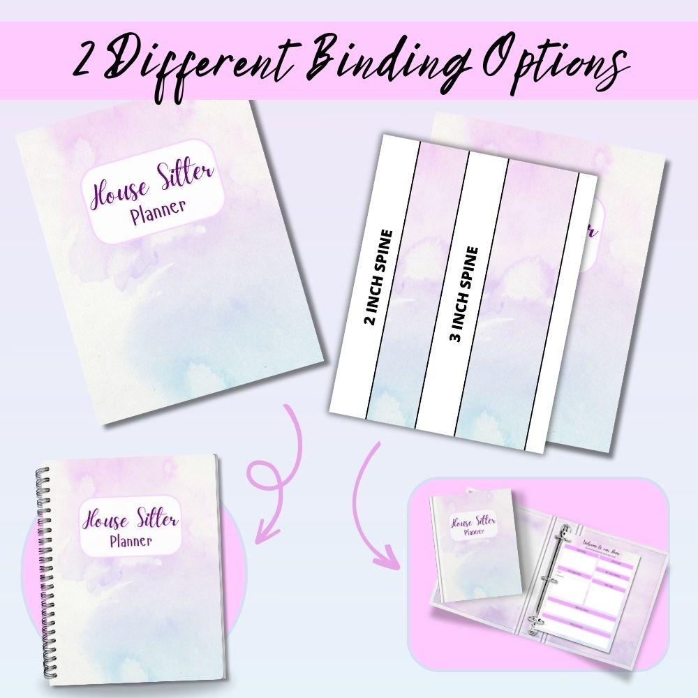 PLR Purple House Sitter Planner | Editable Home Organizer Templates