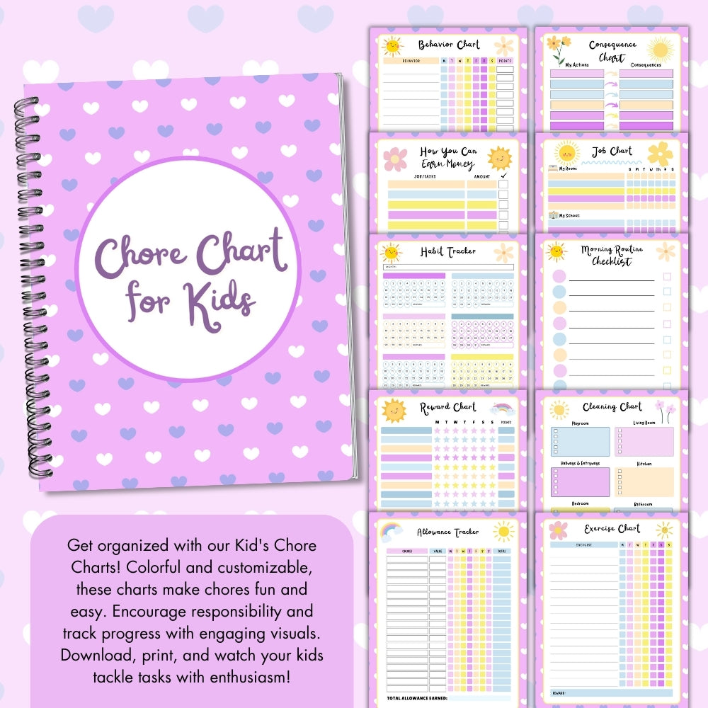 Purple Kids Chore Chart – Fun Printable Organizer