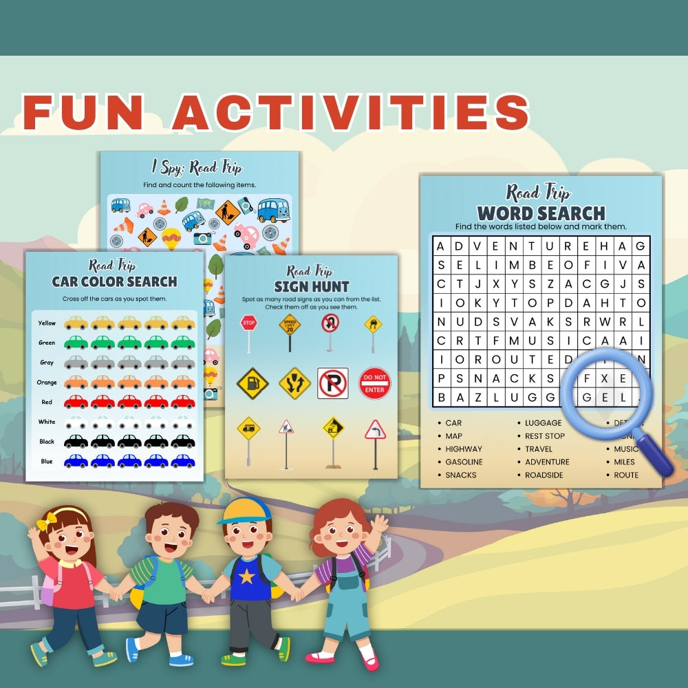 Road Trip Activities for Kids – 21 Fun Travel Printables