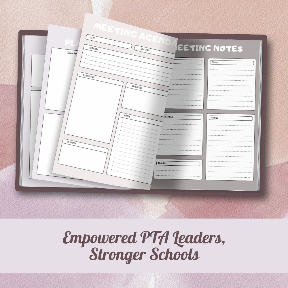 PTA Leader Planner in Rosy Brown | Organize Meetings & School Goals