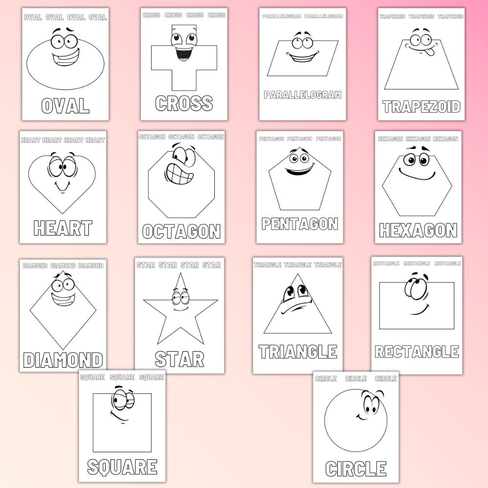 Shapes Coloring Pages – 14 Printable Designs