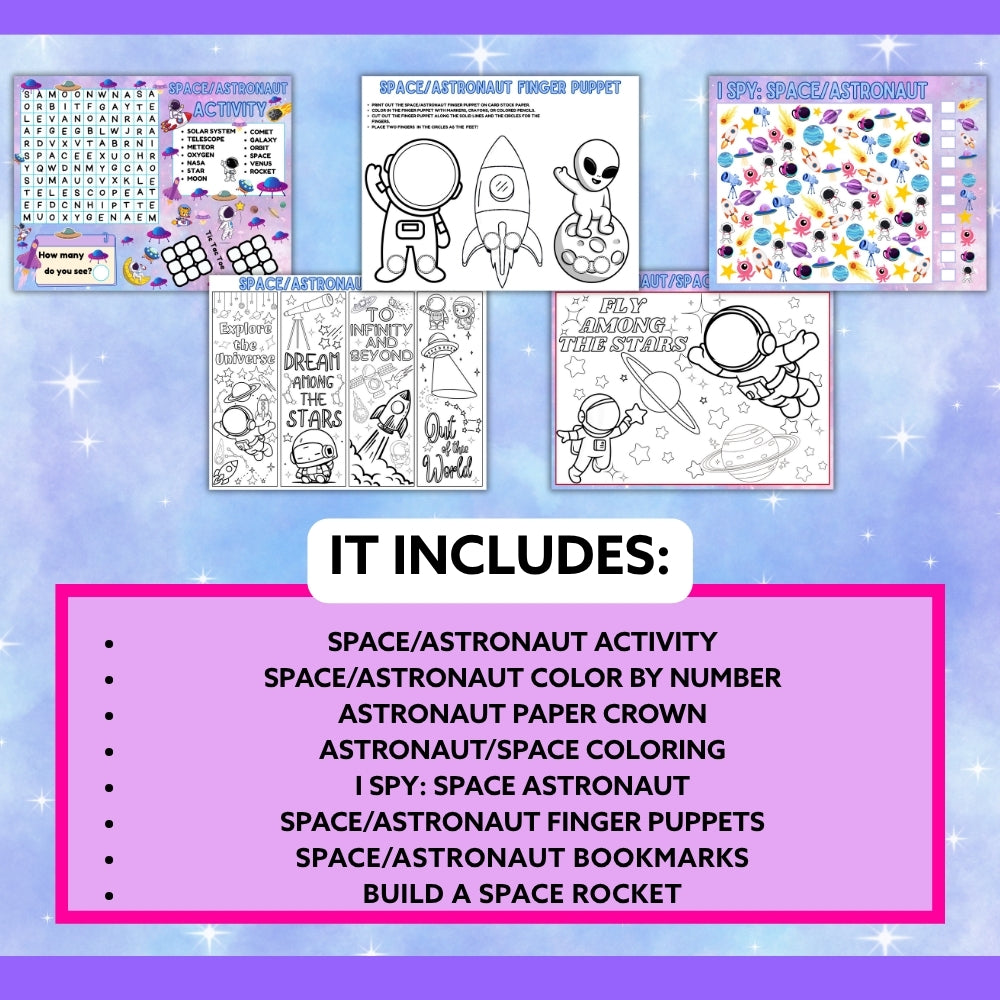 Space Astronaut Kid Craft Bundle – Printable Activities