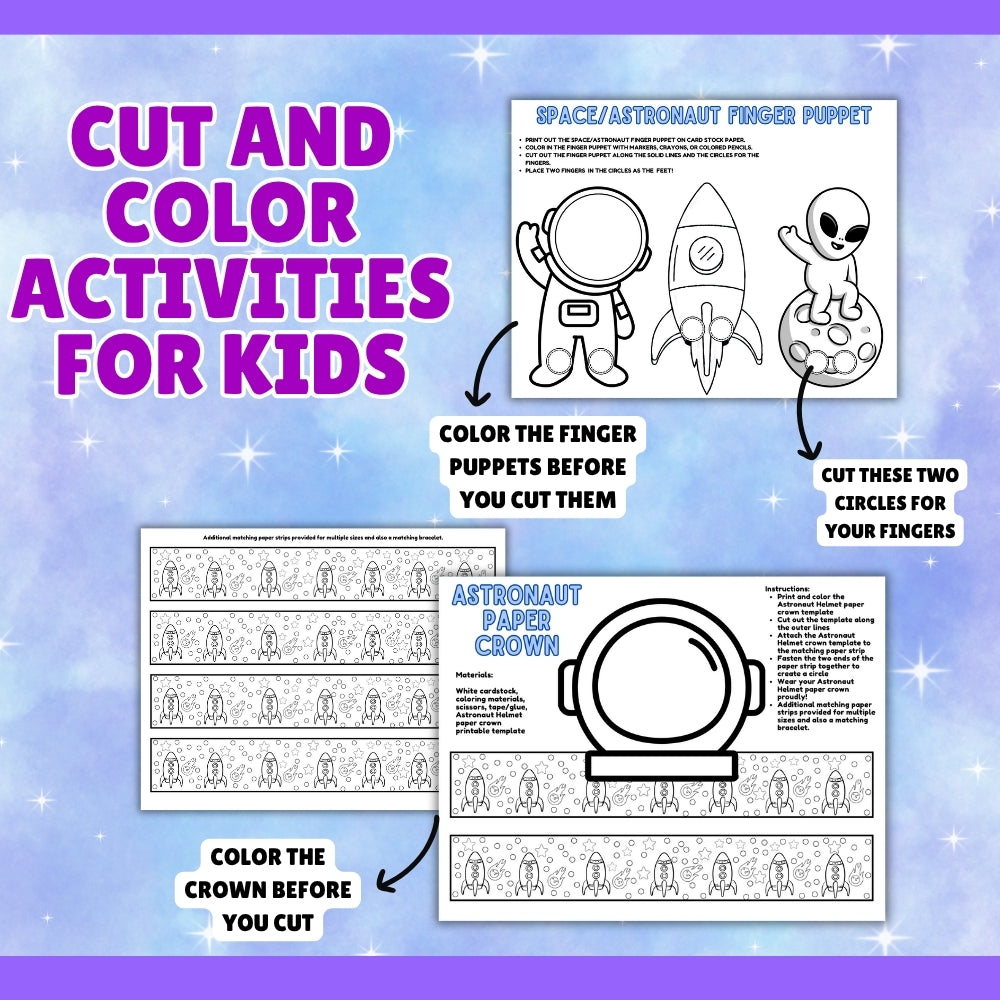 Space Astronaut Kid Craft Bundle – Printable Activities