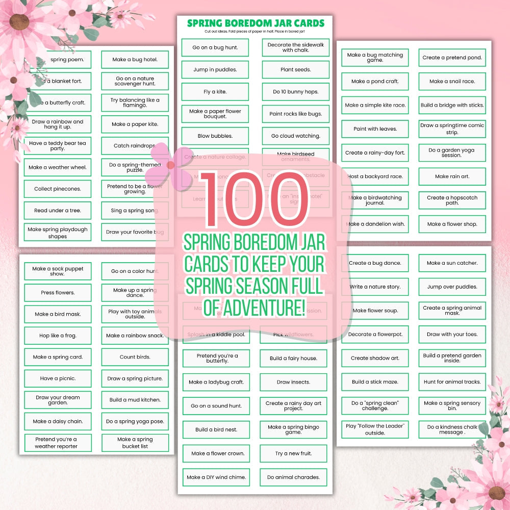 Spring Boredom Buster Pack – 31 Fun Printable Activities