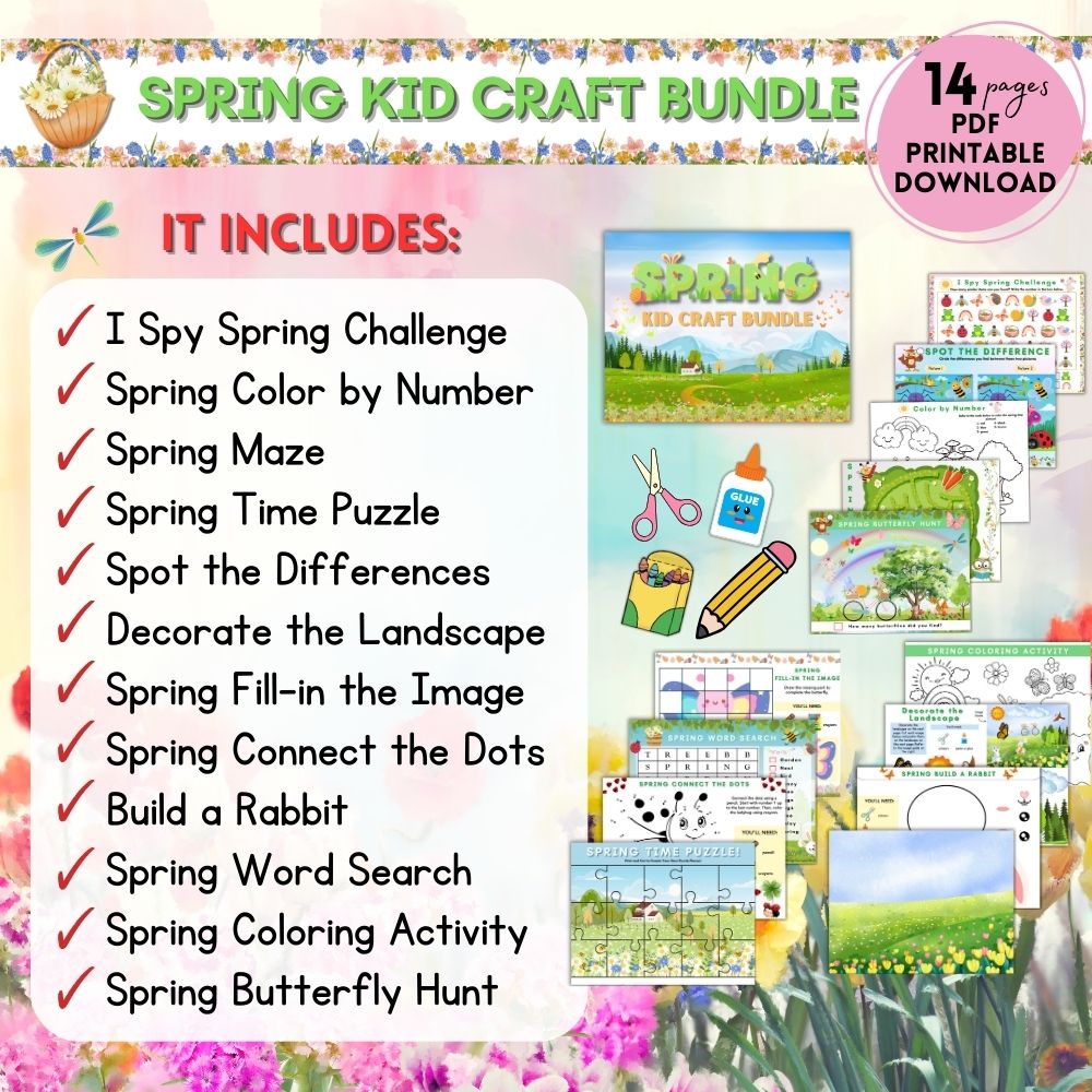Spring Kids Craft Printables – 12 Fun Activities
