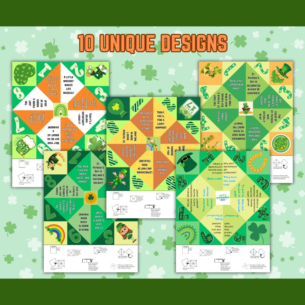 St. Patrick's Day Cootie Catcher Fortune Teller – 10 Pages