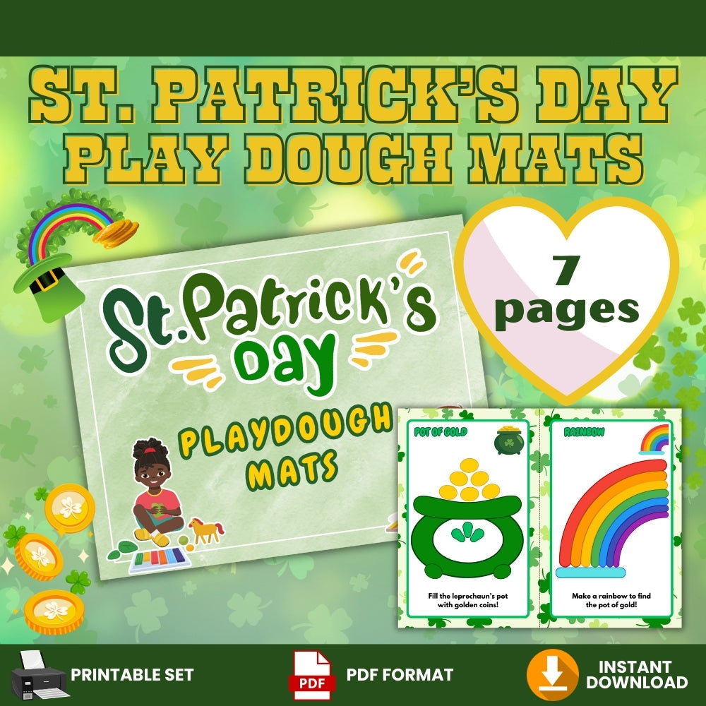 St. Patrick's Day Play Dough Mats – 14 Fun Designs