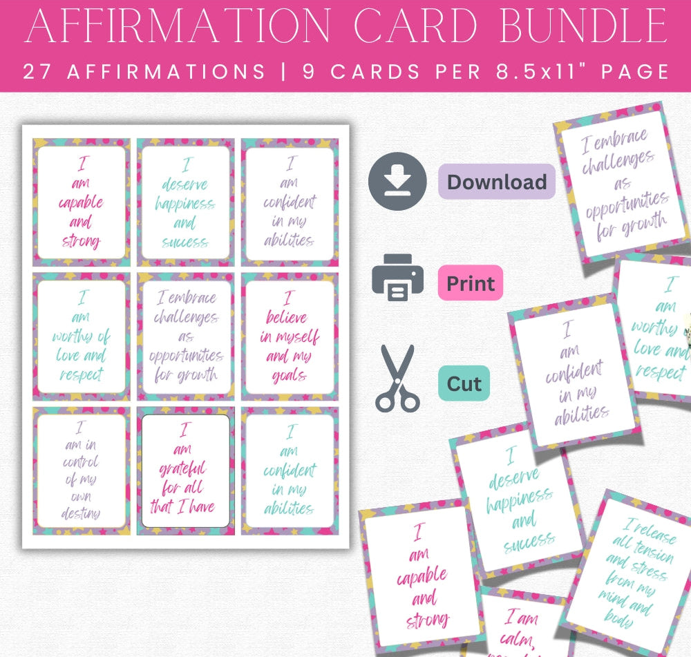 Affirmation Card Bundle Stars Design