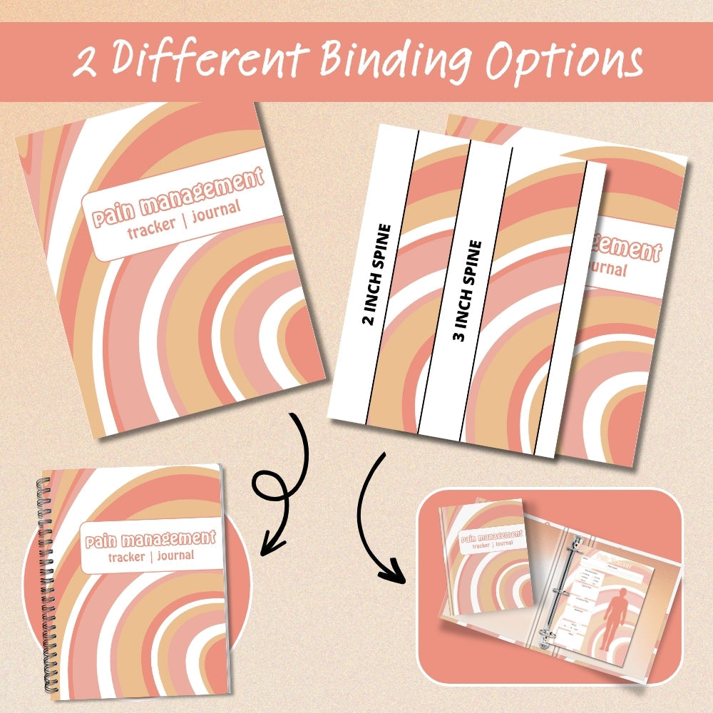 PLR Striped Pain Management Tracker Journal | Editable Health Templates