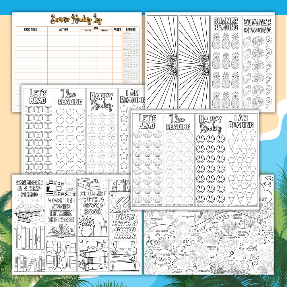 Summer Reading Log Bundle – Kids Printable Trackers