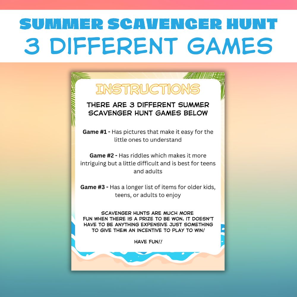 Printable Summer Scavenger Hunt