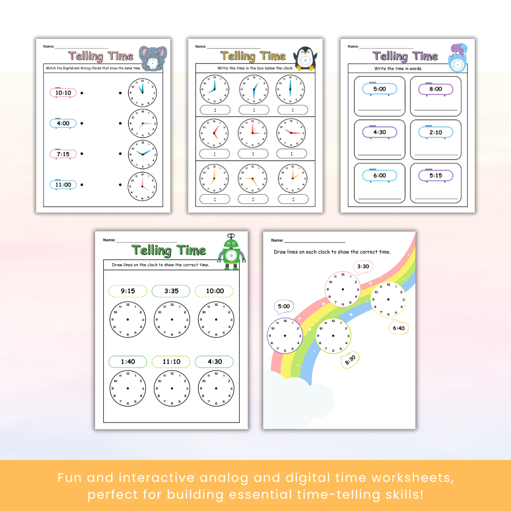 Telling Time Worksheets – Fun Printable Learning Pack