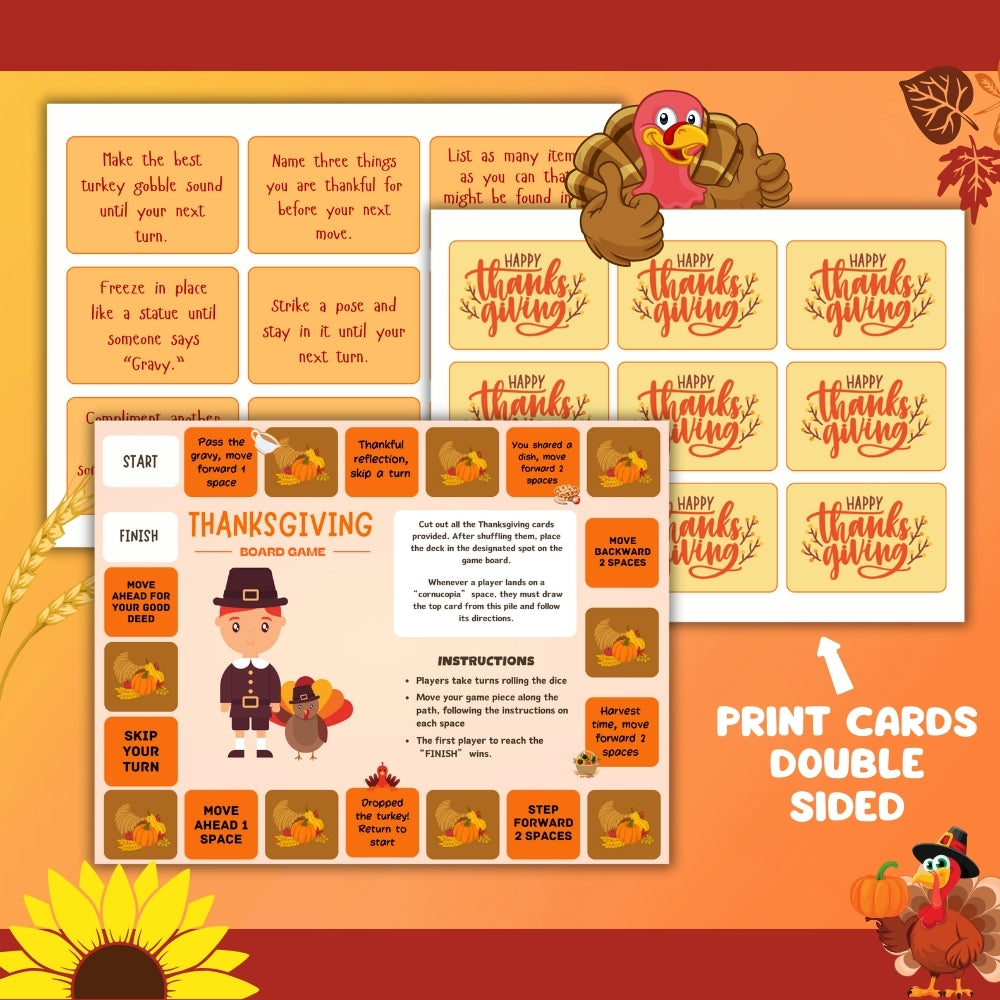 Thanksgiving Printable Board Game