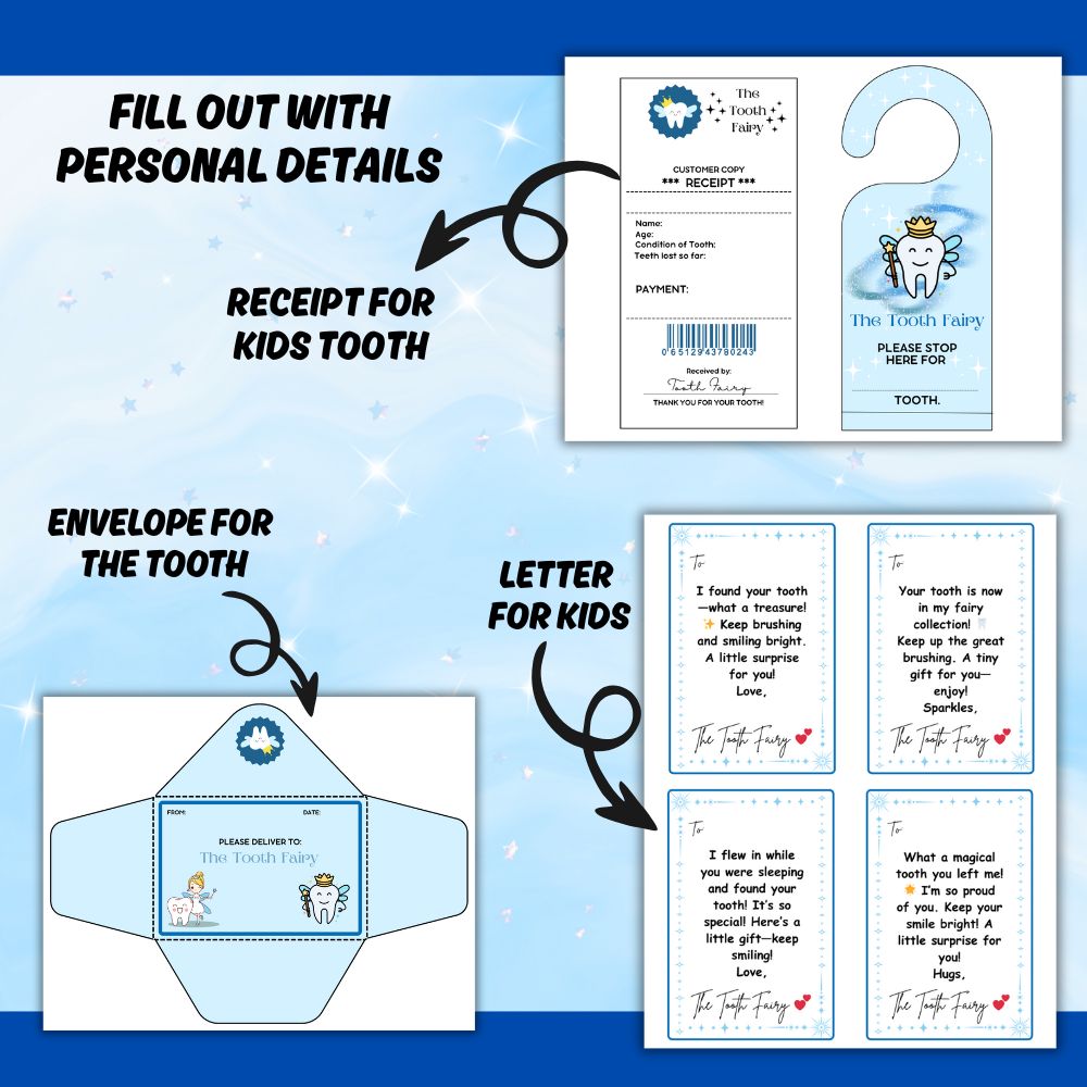 Printable Tooth Fairy Kit for Boys – 17 Magical Pages