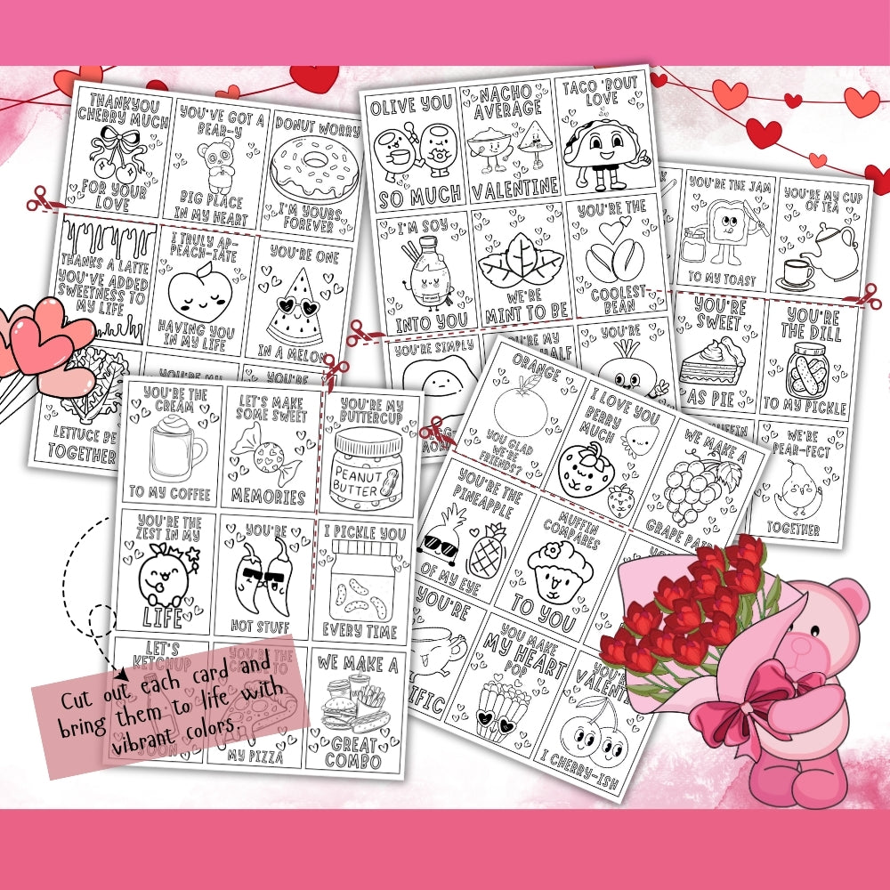 Valentine Cards to Color