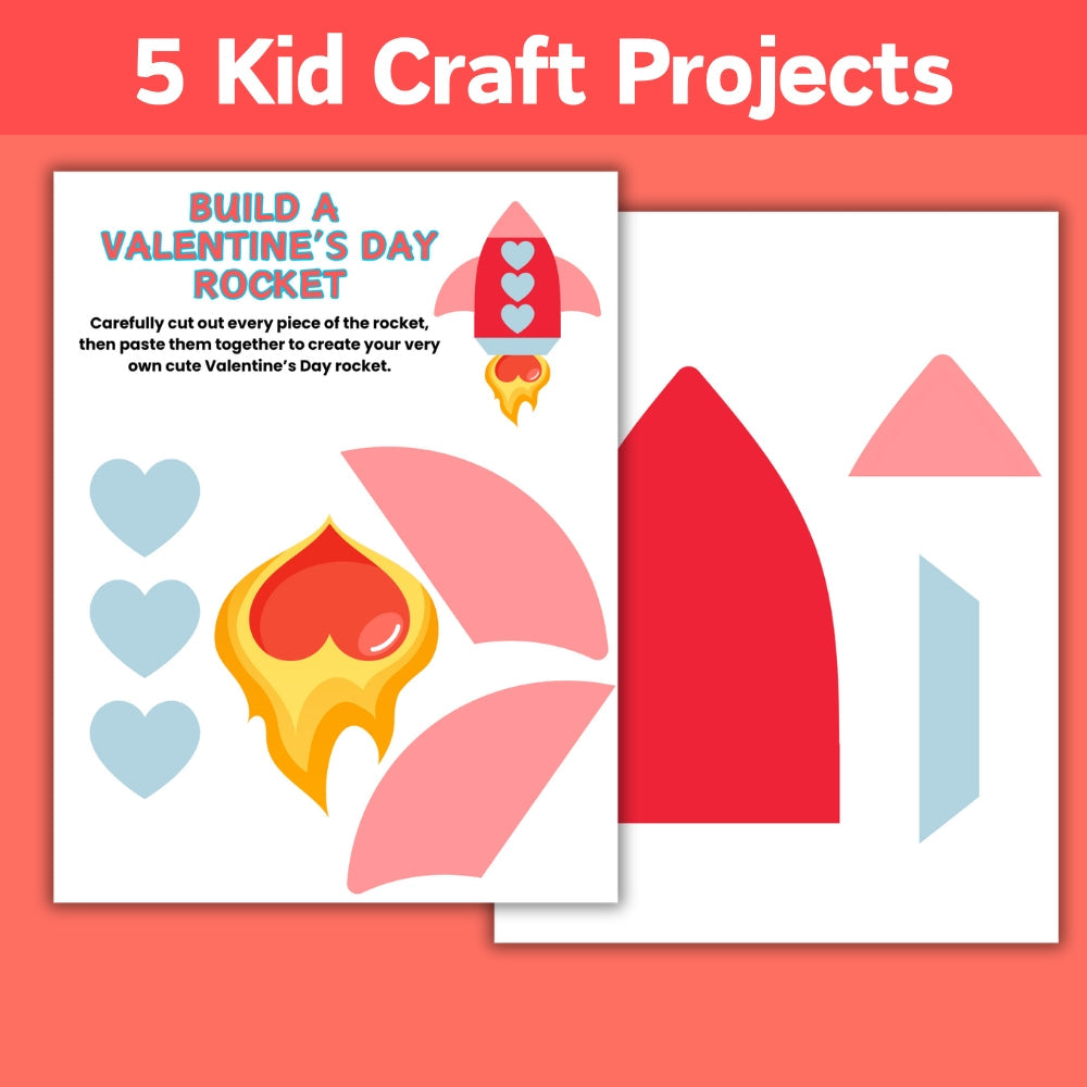 Valentine "Build a" Kid Craft Bundle – 11 Pages Fun