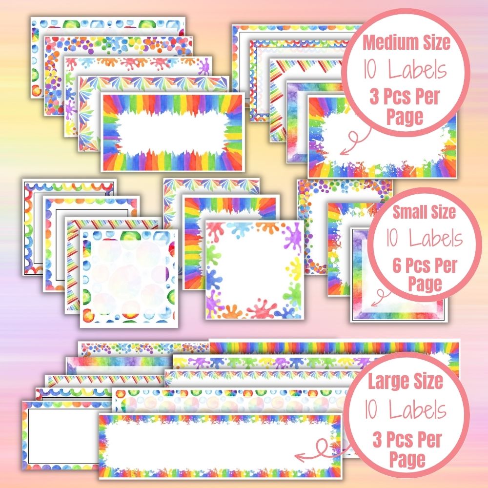 Watercolor Labels – 30 Printable Canva Templates