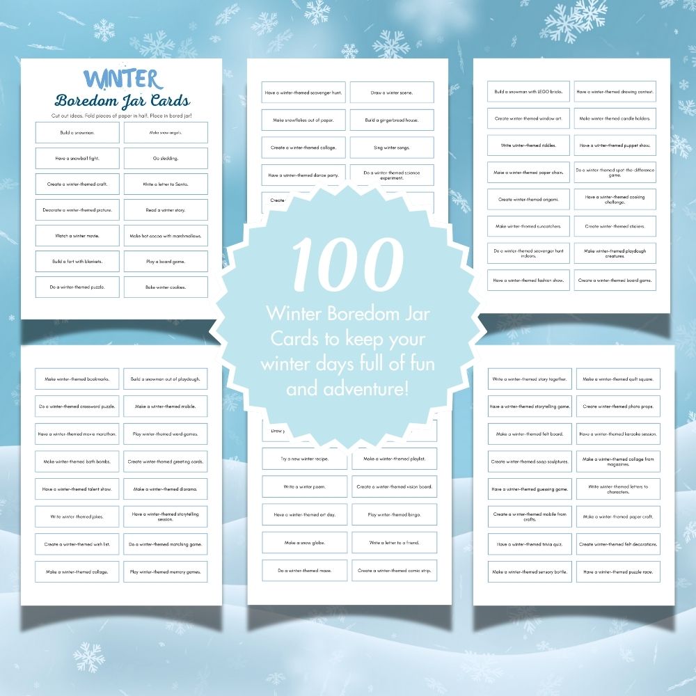 Printable Winter Boredom Buster Pack – 25 Pages Fun