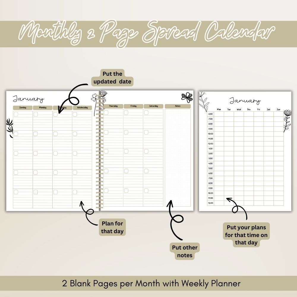 ADHD Planner With Floral Theme Design