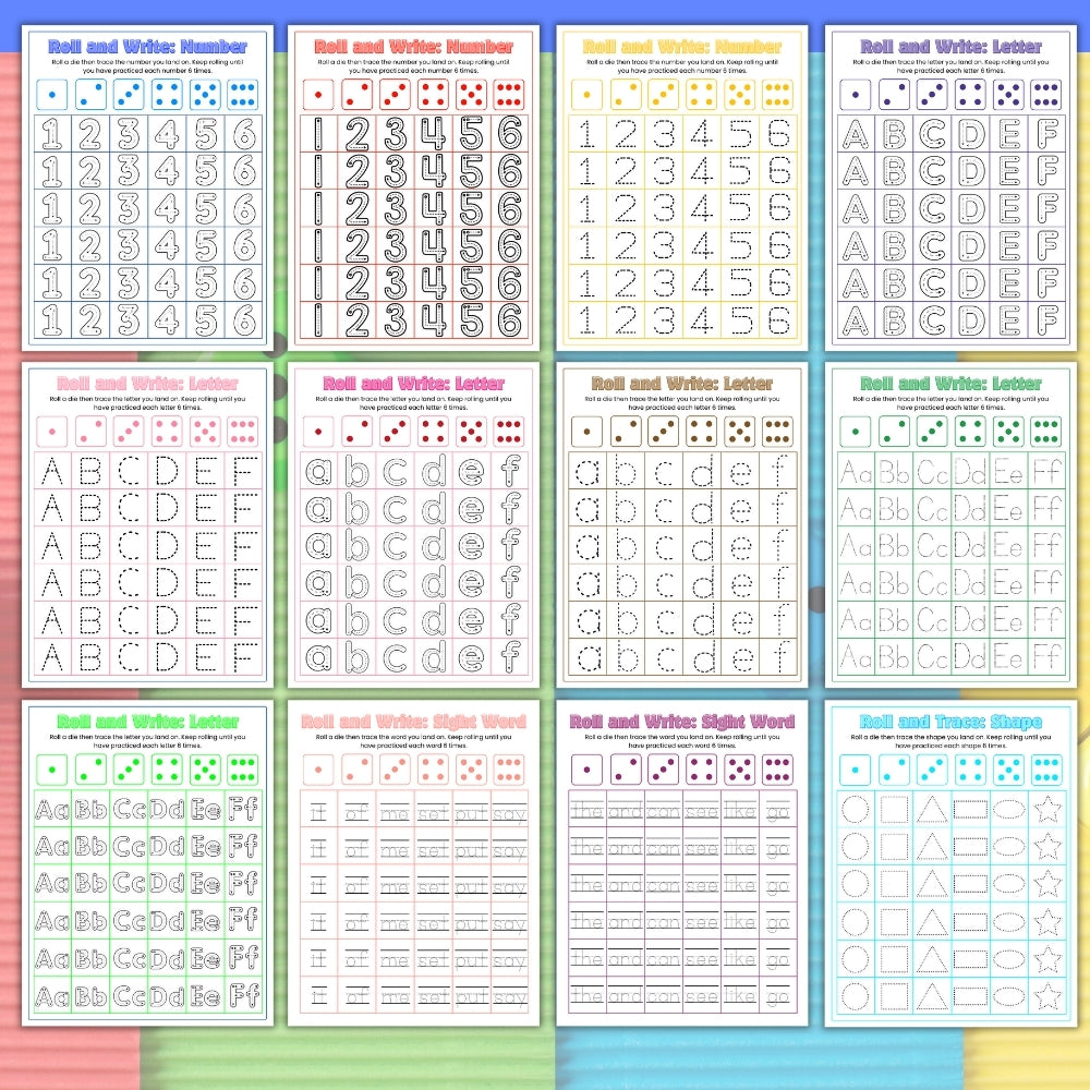 Roll and Write Printable Games – Bundle