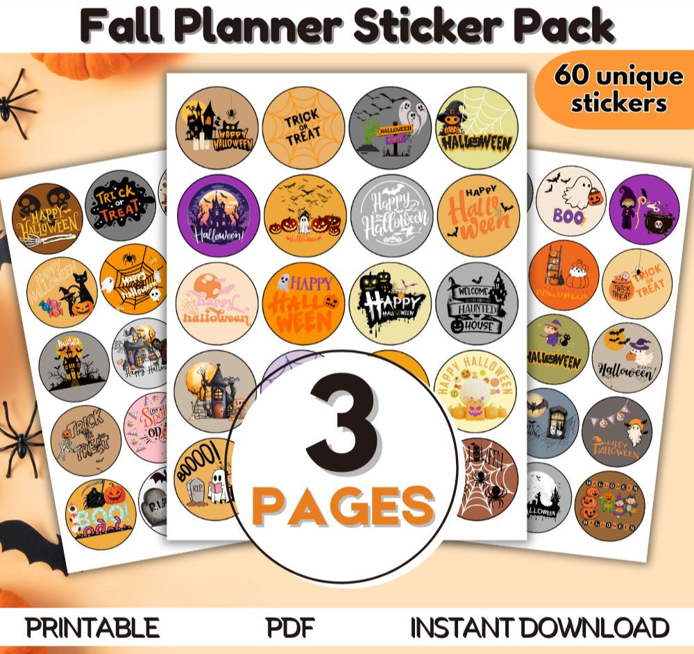 2 Inch Round Halloween Stickers