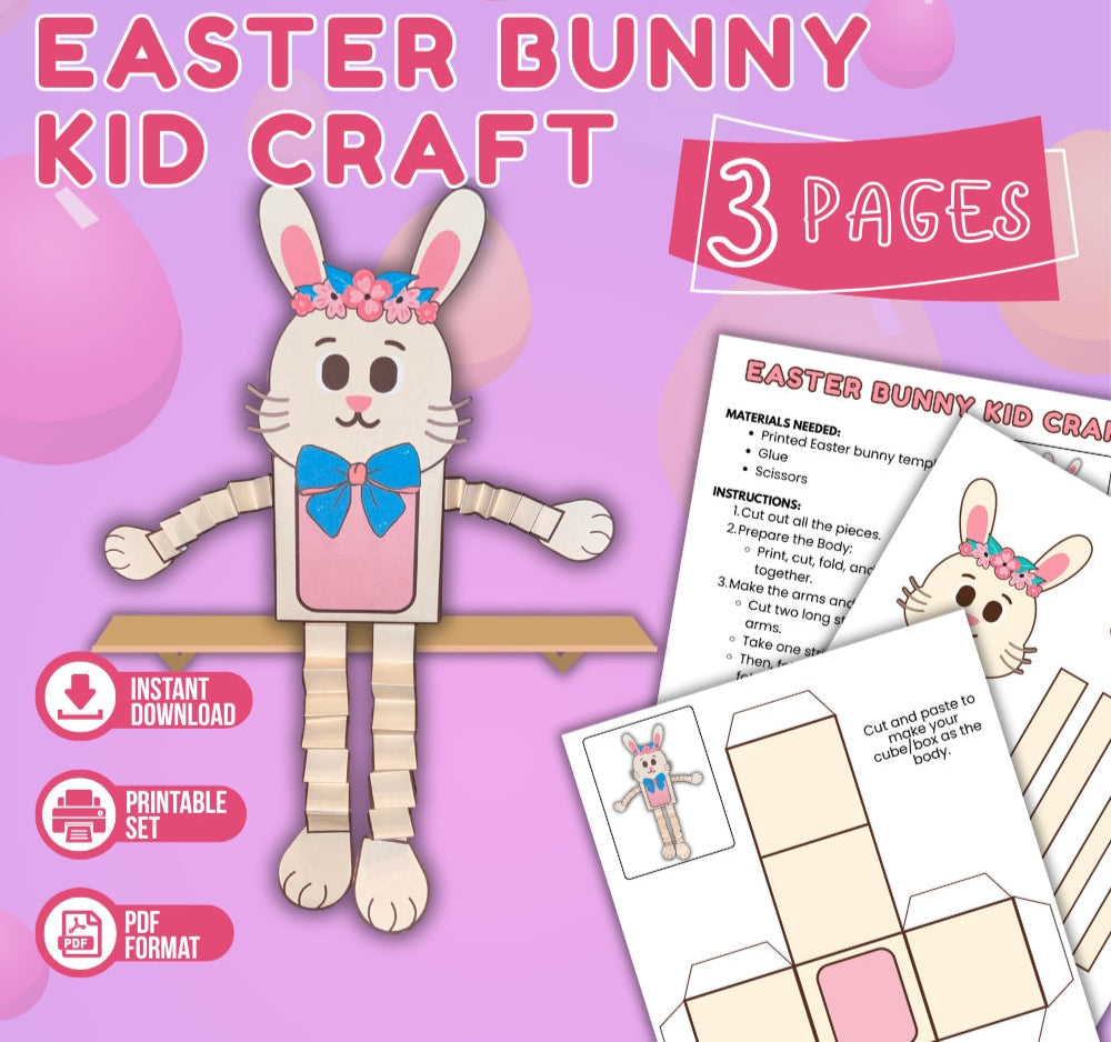 3D Easter Bunny Kid Craft