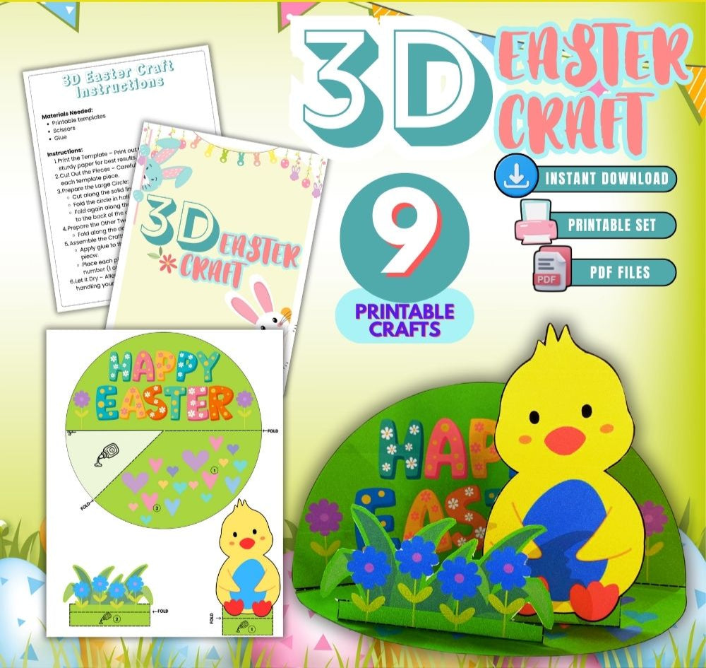 Printable 3D Easter Crafts – 9 Fun DIY Designs