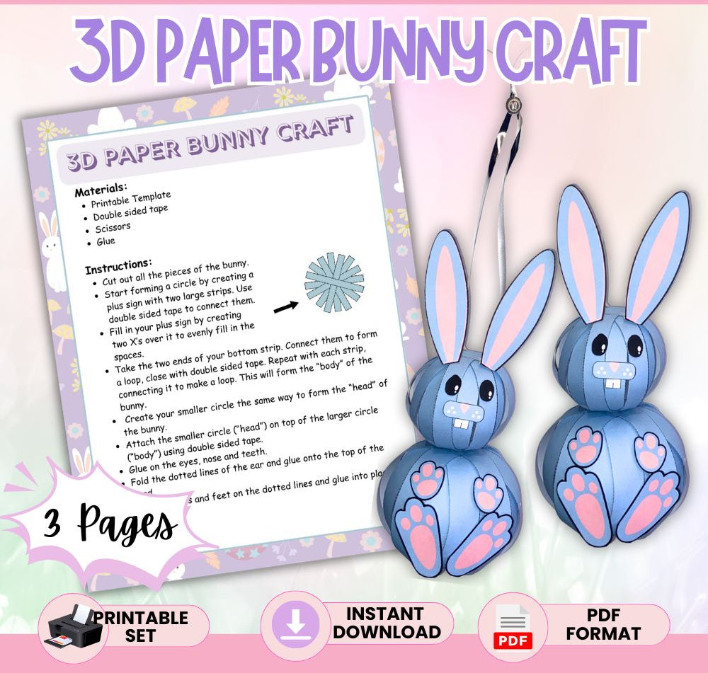 3D Paper Bunny Craft