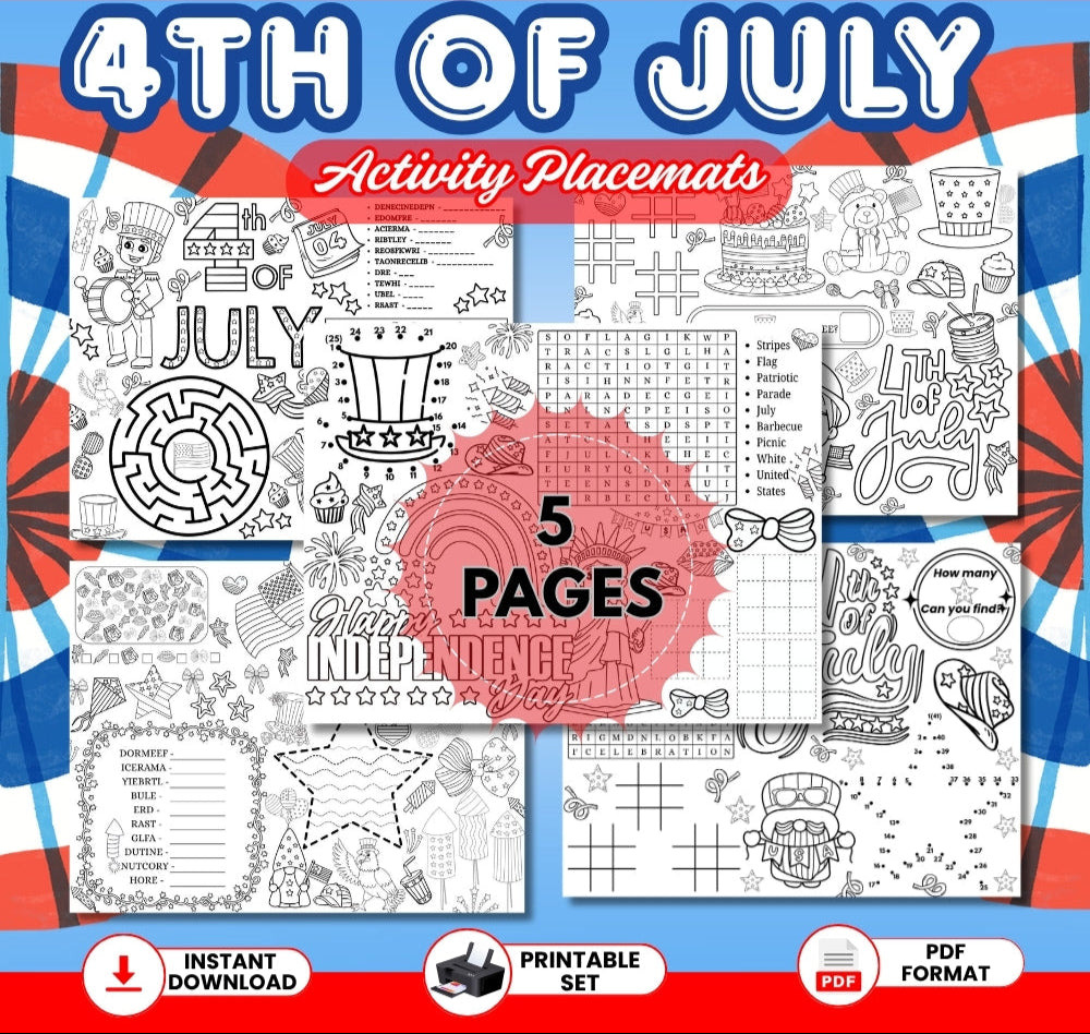4th of July Activity Placemats