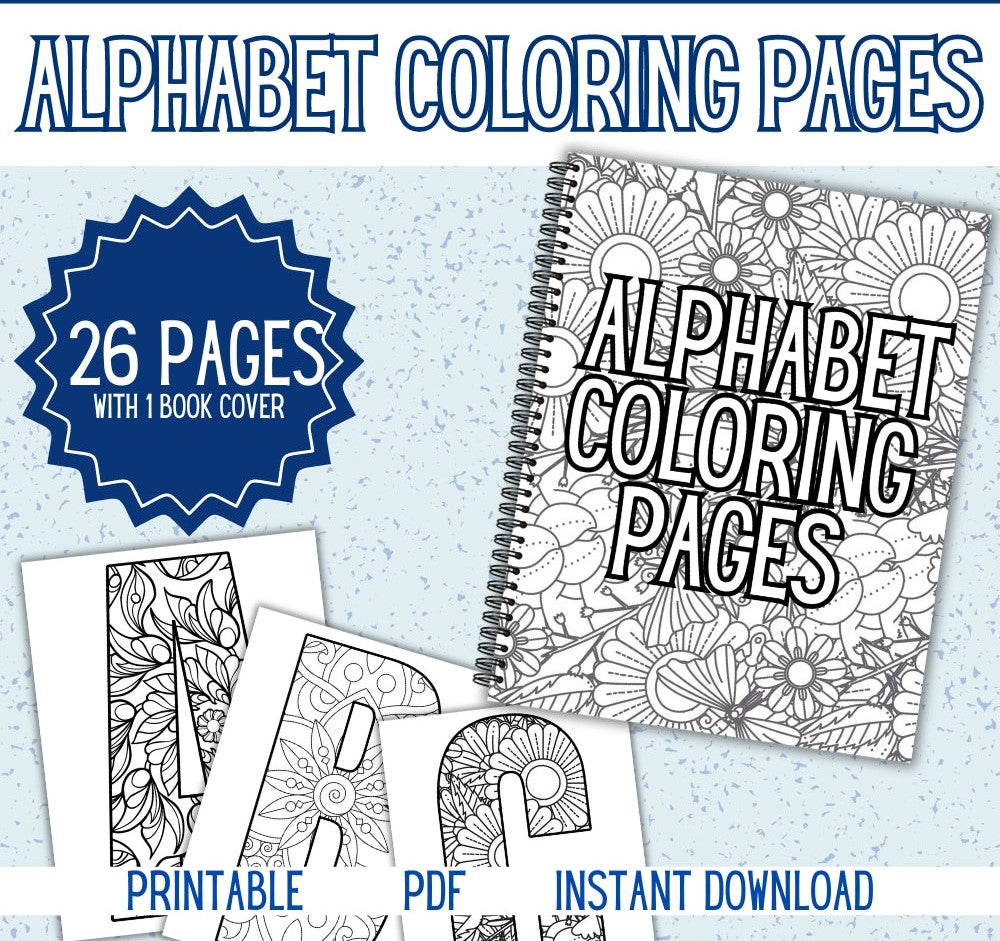 Alphabet Coloring Pages A–Z – 26 Printable Designs