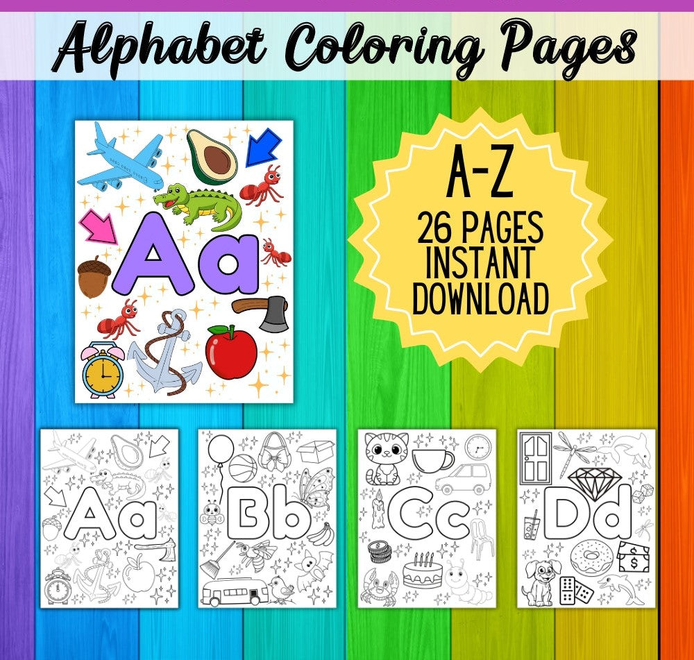 Alphabet Coloring Pages – A to Z Printable Set
