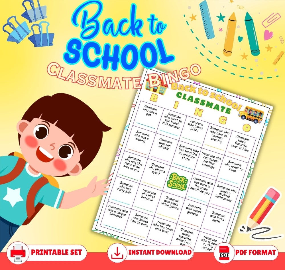 Back to School Classmate Bingo Printable Game
