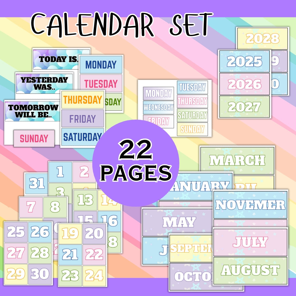 Pastel Classroom Decor Bundle – 215 Printable Pages