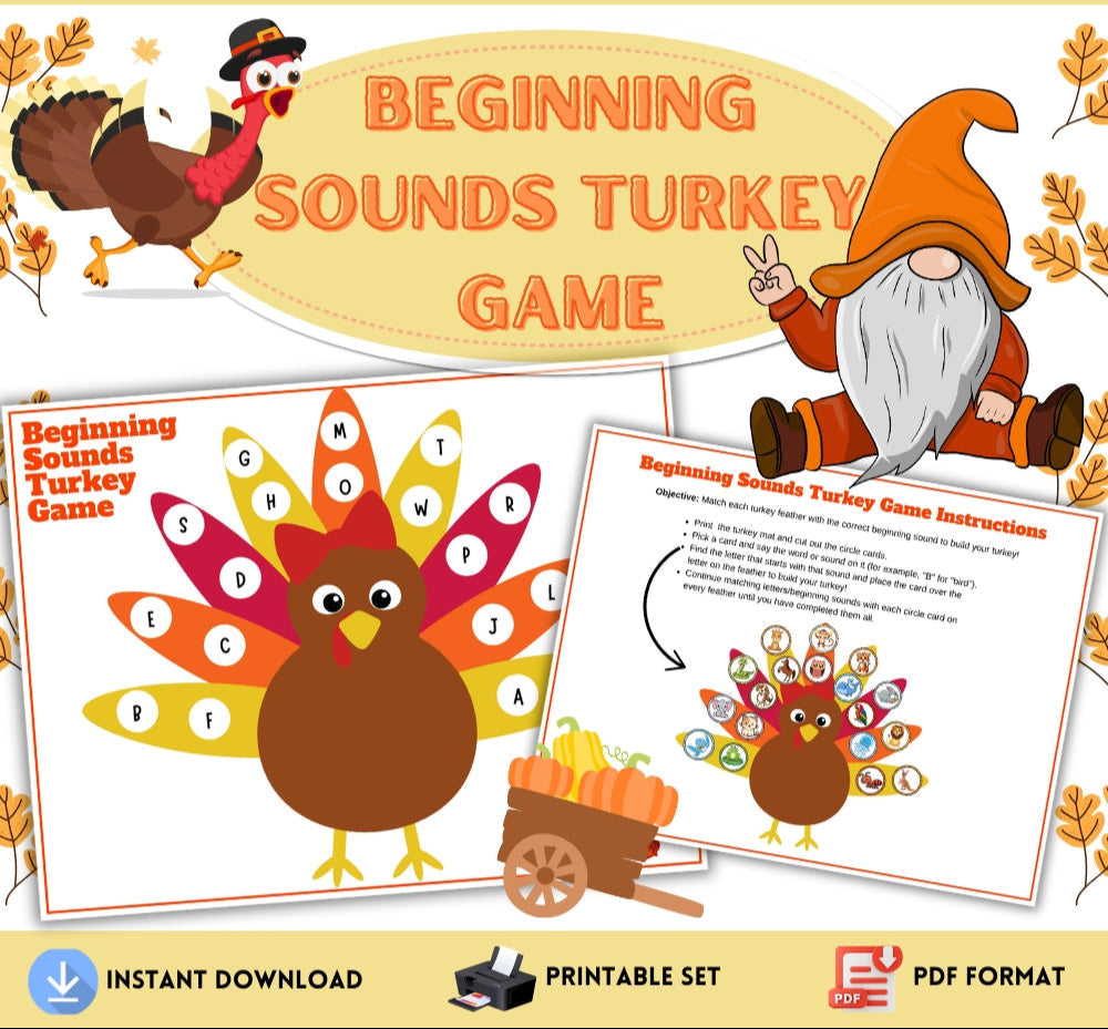 Beginning Sounds Turkey Game
