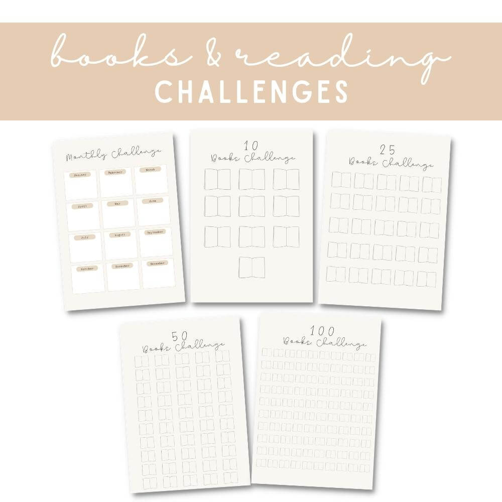 PLR Beige Reading Planner | Editable Book Tracker & Journal