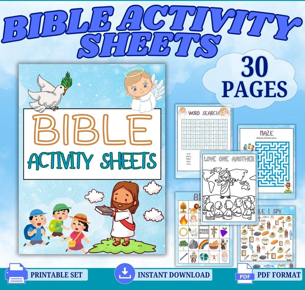 Bible Activity Sheets for Kids – Printable PDF Pack