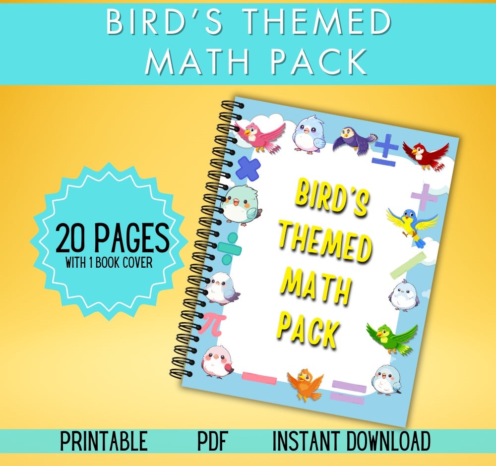 Birds Themed Math Pack – 20 Fun Printable Worksheets