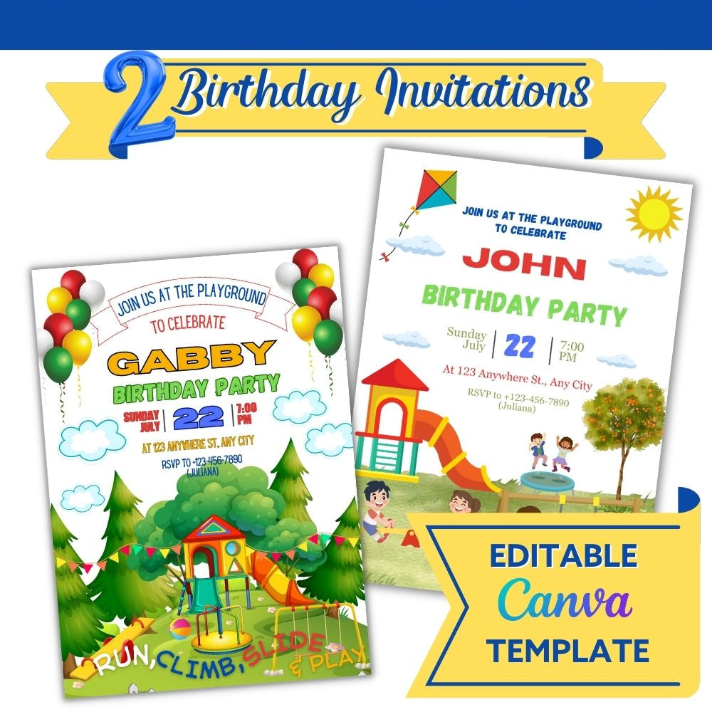 Playground Birthday Invitation Template Pack