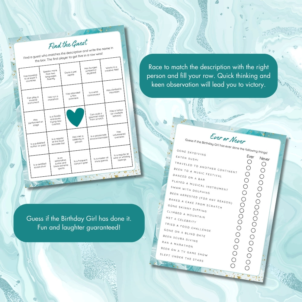 Printable Birthday Party Games for Adults – 43 Pages